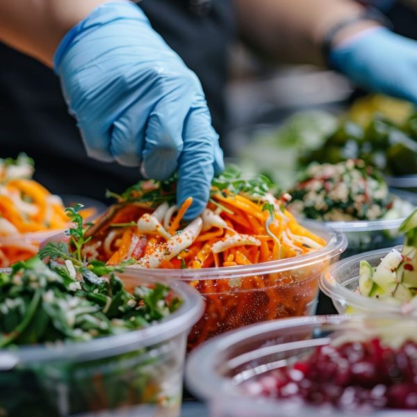 gloved-hands-selecting-fresh-salad-from-display-case gloved-hands-selecting-fresh-salad-from-display-case
